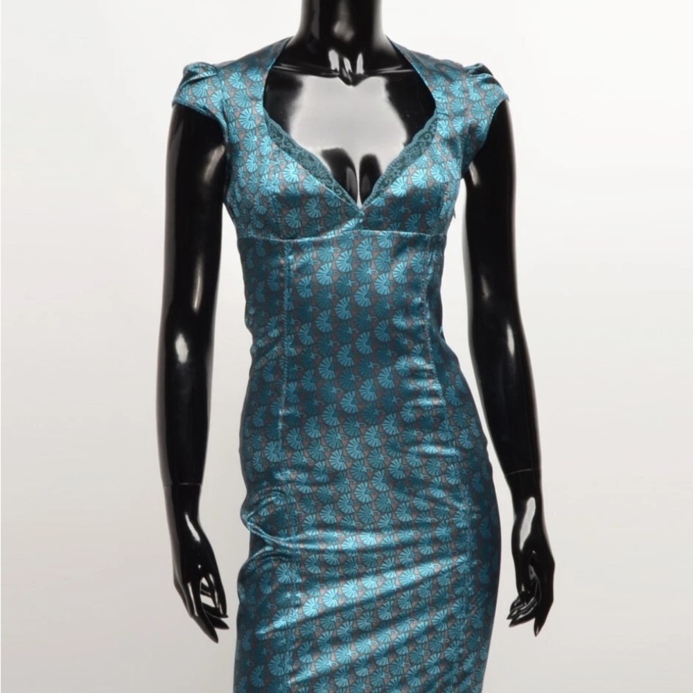Miss Sixty Teal Satin Dress